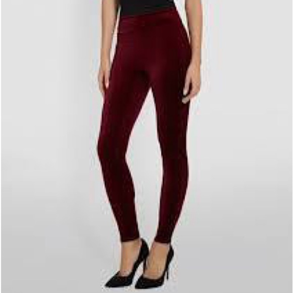 SPANX® Velvet Leggings Sz M Burgundy